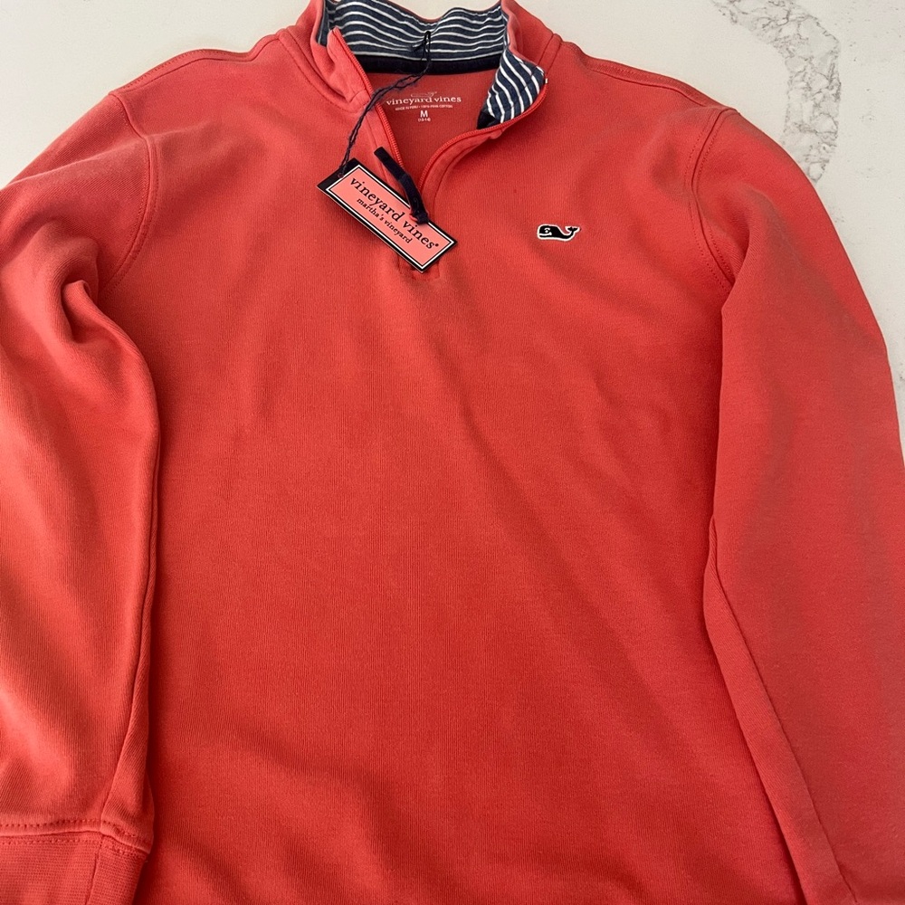 Boys Jetty Red Vineyard Vines Zip Sweatshirt